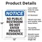 Signmission No Public Restroom Do Not Enter OSHA Notice Sign, Aluminum, 12in W x 18in L, 2PK OS-2PACK-NS-A-1218-V-14765 - alternate 6